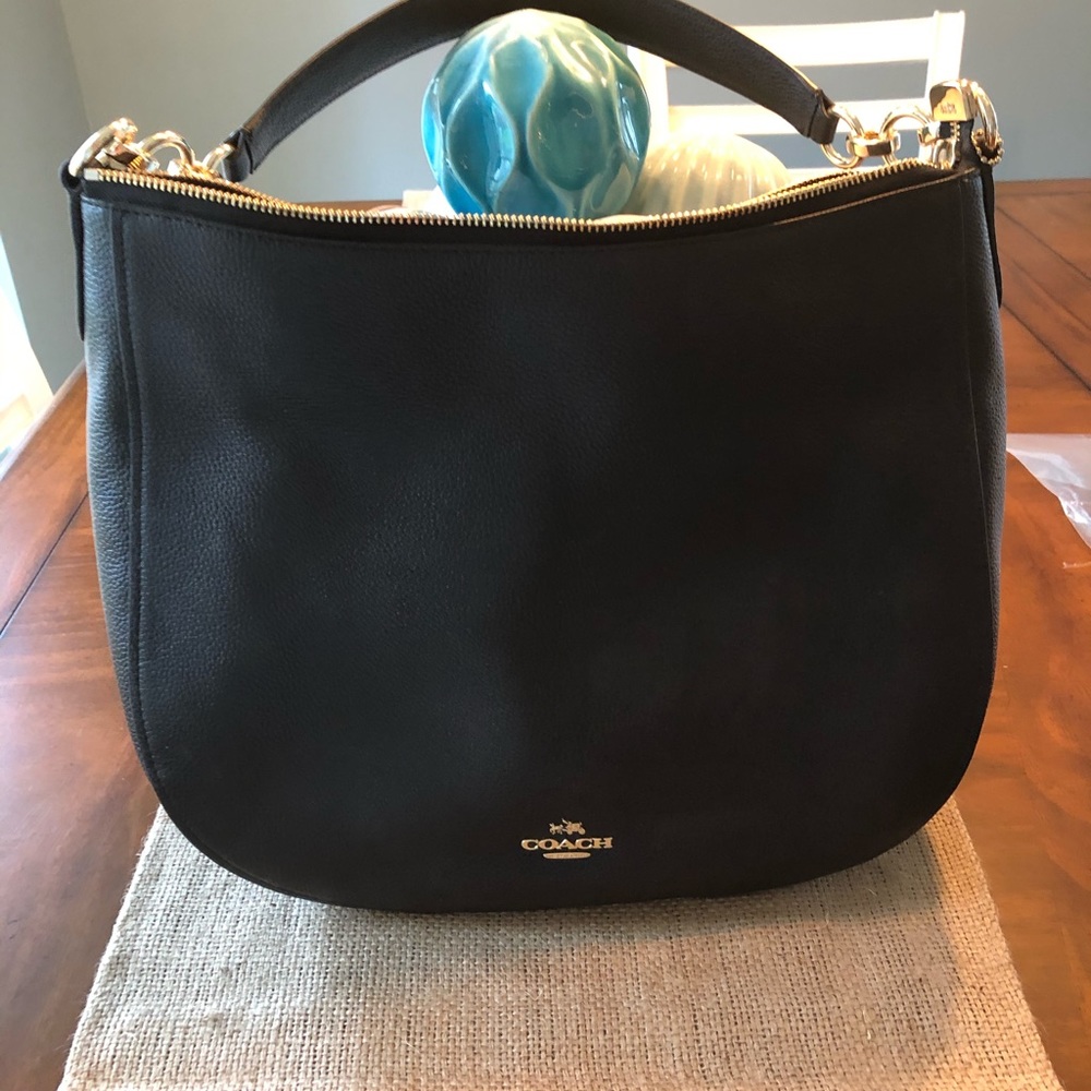 Coach pebble leather hobo bag